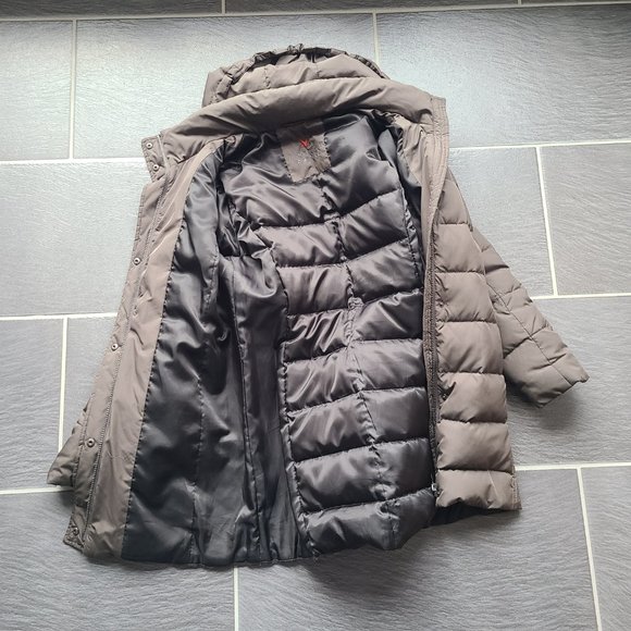 Fuchs & Schmitt Women's Brown Hooded Original Feather Down Quilted Parka Coat M - Picture 9 of 16